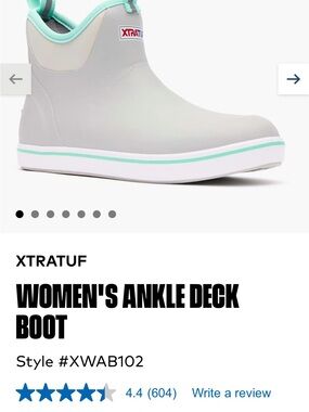 Xtratuf Women's Ankle Deck Boot - Light Gray with Mint Trim